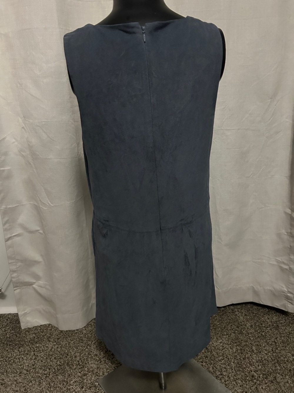 1. State Sleeveless V-Neck Navy Suede Dress - Picture 2 of 2